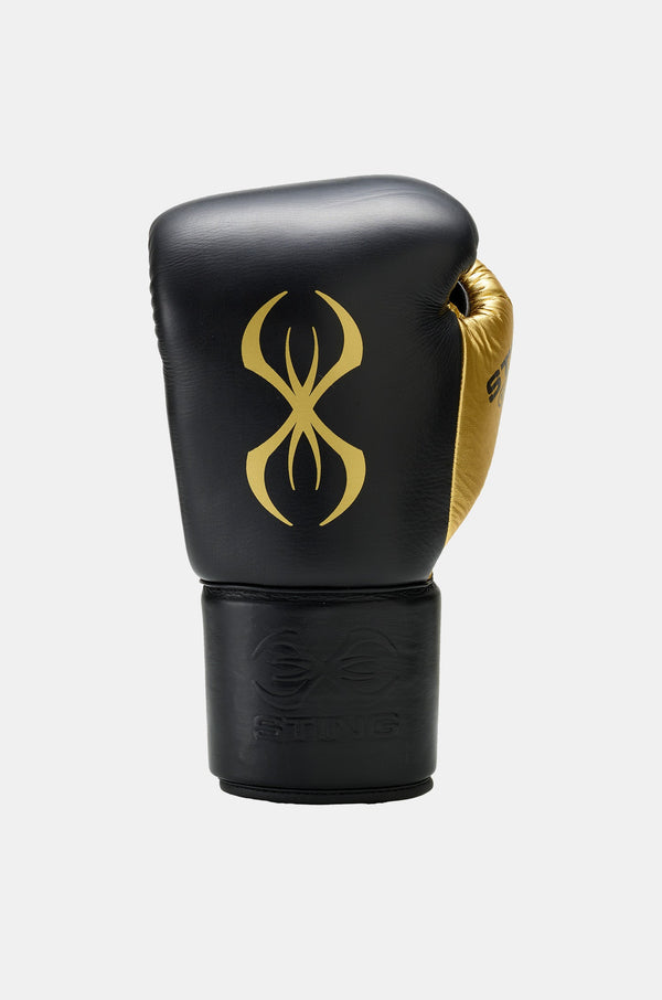 Black / Gold Evolution lace-up competition gloves