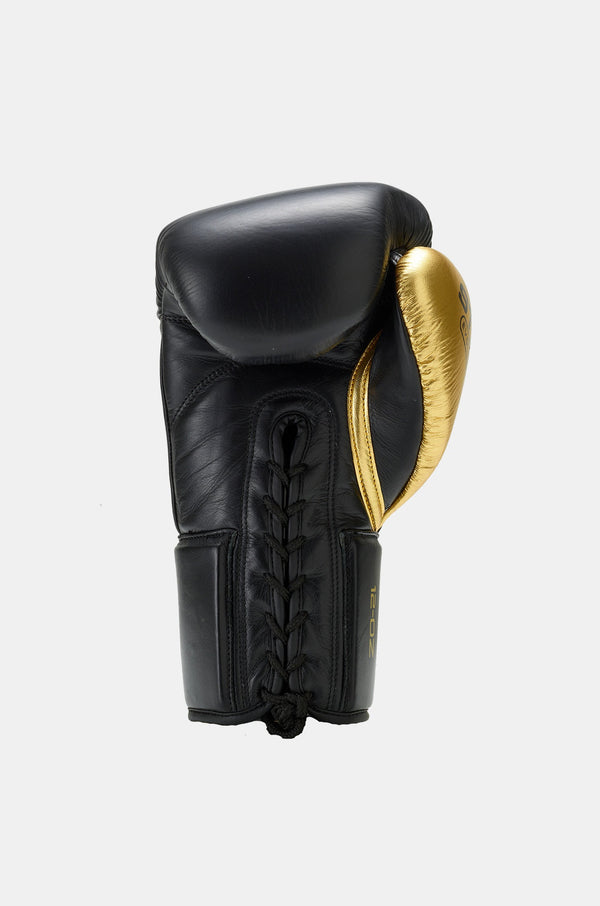 Black / Gold Evolution lace-up competition gloves