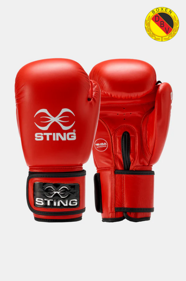 Gants de boxe de compétition Sting IBA avec marque de test DBV